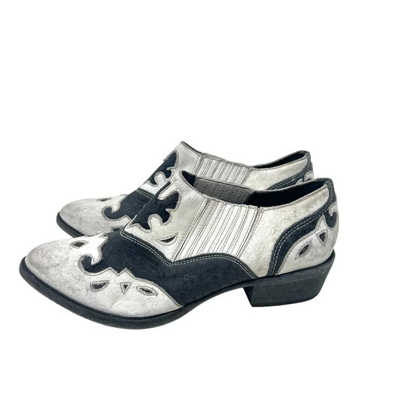 Matisse Steely Leather Ankle Boot White & Black Size 8.5 - Picture 3 of 10